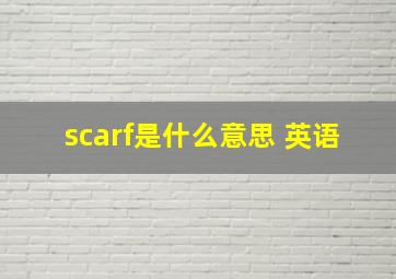 scarf是什么意思 英语